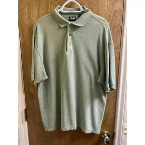 PING Short Sleeve Silk Cotton Polo Golf Shirt Mens Size Large Sage Green Ribbed